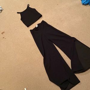 2 piece sally miller couture pants and crop top